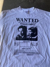 Vintage 1993 “The Fugitive” Movie Promo Richard Kimble Wanted Poster T shirt XL