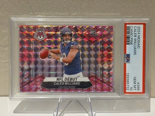 2024 Panini Mosaic NFL Debut Camo Pink Caleb Williams #289 PSA 10 Bears RC