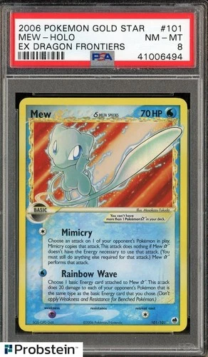 2006 Pokemon Gold Star Ex Dragon Frontiners #101 Mew Holo PSA 8 NM-MT