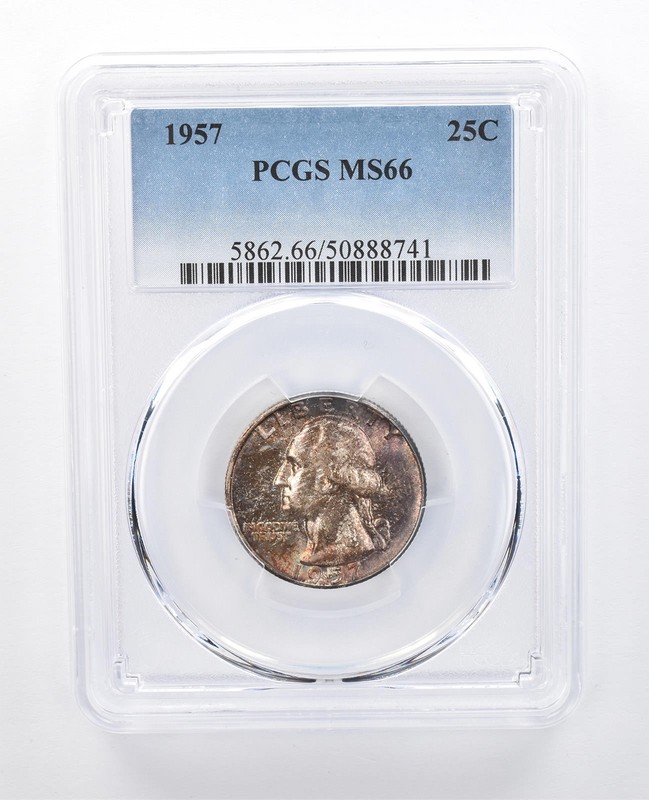 1957 Washington Quarter MS66 PCGS Beautiful Tone a8069