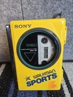 Vintage Sony Yellow Sport WM F45 Walkman Tested Pre Owned /w Scarlett Headphones