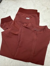 FIGS Scrub Set XS TOP Dark Cherry Rafaela Top Zamora Jogger Pants MD M