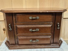 Cassettiera armadio portagioie vintage metà secolo in legno 3 cassetti 2 ante laterali...