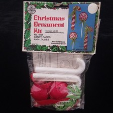 VTG Holiday Walco Candy Canes  Candy Sequin Bead Christmas Ornament Kit 4024