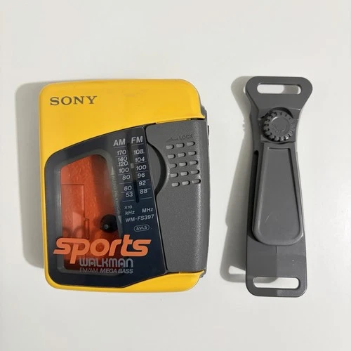 Sony Sports Walkman Mega Bass FM/AM Cassette Player WM-FS397 VTG Tested Working