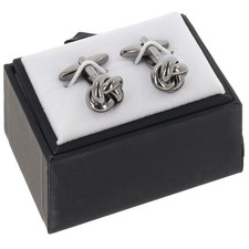 Equilibrium EQ For Men Gun Metal Knot Cufflinks Silver Tone Gift