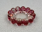 Vintage Boopie Bubble Glass Ashtray Trinket Dish Nova Pattern Pink Cranberry