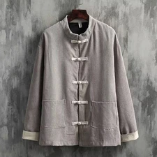 Chinese Style Men's Corduroy Tang Zhuang Suit Jacket Loose Retro Casual Coats