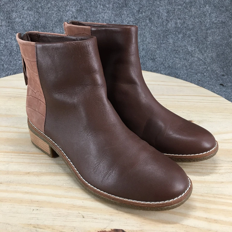 Botas Sperry para mujer 7,5 Maya Belle botín al tobillo cuero marrón cremallera STS84349 Foto 3 de 4