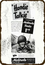 1944 MOTOROLA HANDIE TALKIE RADIO Vintage Look * DECORATIVE REPLICA METAL SIGN *