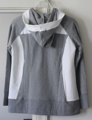 New - Neon Buddha Lux Leisure Delightful Hoodie, Grey White, Large - $109 - Picture 2 of 8