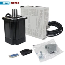 US SHIP】Servo Motor Kit 750W 220V Servo Motor with Brake Encoder Cable+ Driver