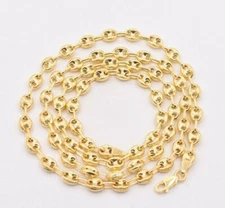 6mm Puffed Anchor Mariner Chain Necklace 14K Yellow Gold-Plated Silver 925