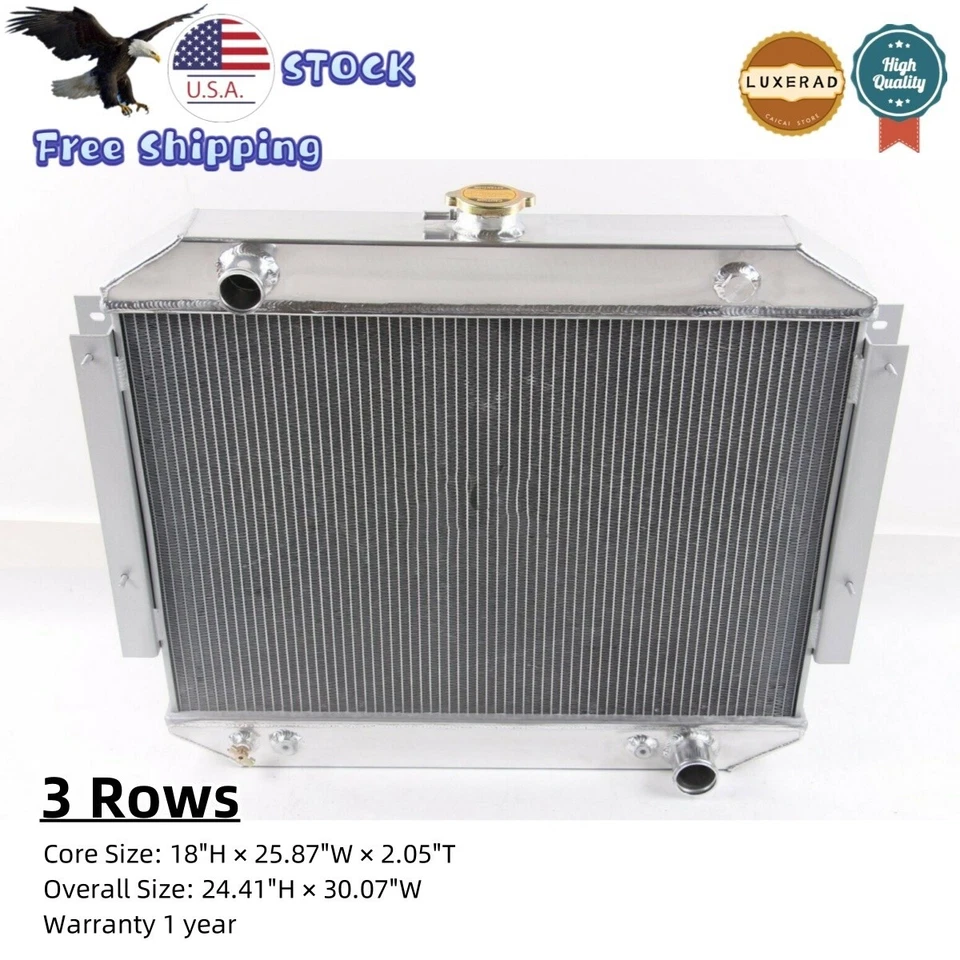 Para Dodge B100 B200 B300 1971-1979 camioneta serie camioneta 5.2 5.9 6.6 y radiador de 3 filas Foto 2 de 4