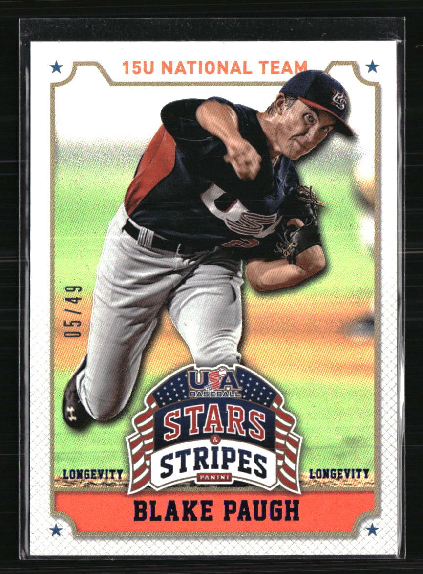 Blake Paugh 2015 Panini USA Baseball Stars and Stripes #11 Baseball Card /49