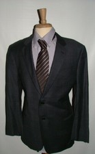 MENS Armani Collezioni BLAZER SIZE 44 R 100 WOOL GRAY BLUE PLAIDS 085