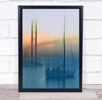 Dock Of The Bay Bridge Malerboot Schiff Segelboot Wasser Fluss Wandkunstdruck