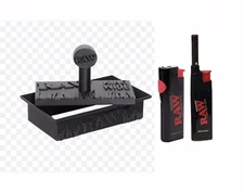 NEW raw King Size Wide Donut Herb Press +Raw Phoenix Lighter+Raw Extendo Lighter