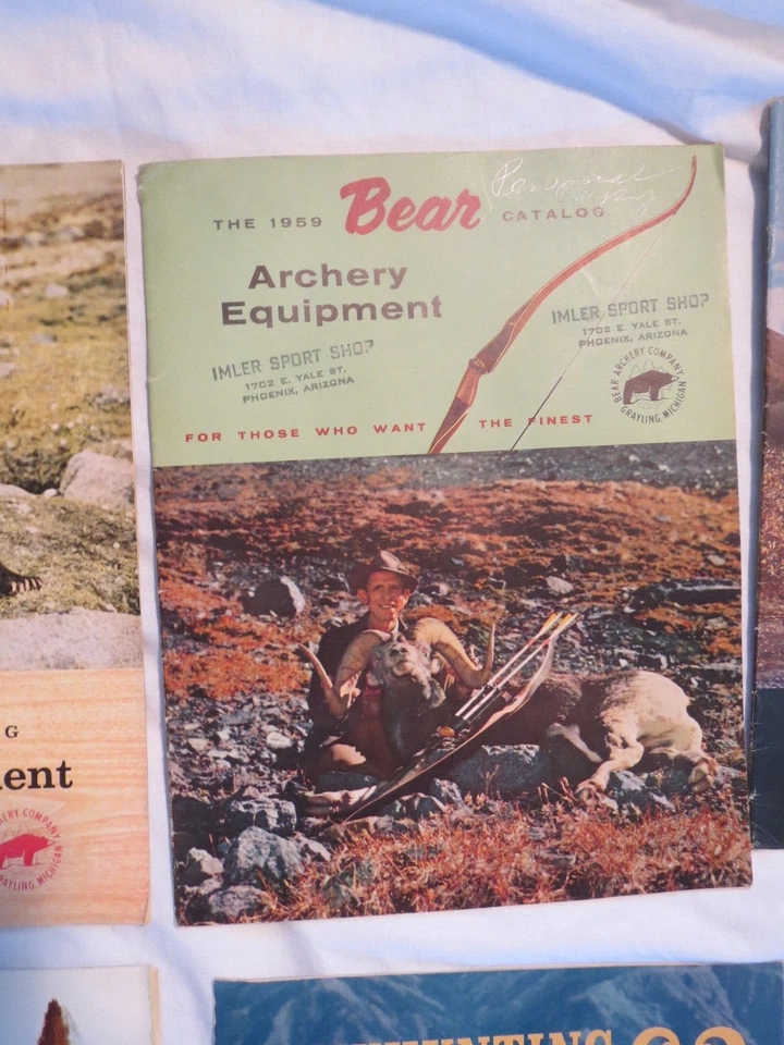 Vintage Lot of 13 Bear Archery Equipment Catalog Magazine Bow Original 1957-67 - Image 3 of 4