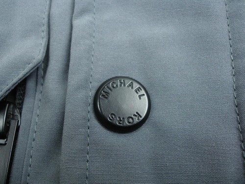 Men's L Michael Kors Gray Puffer Jacket Coat Parka Faux Fur Trimmed Hood Bomber - Picture 15 of 24