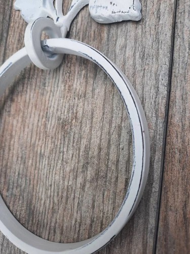 Rose Hand Towel Bath Ring Bathroom Hanger Holder Shabby Chic White Victorian NEW - Picture 4 of 4
