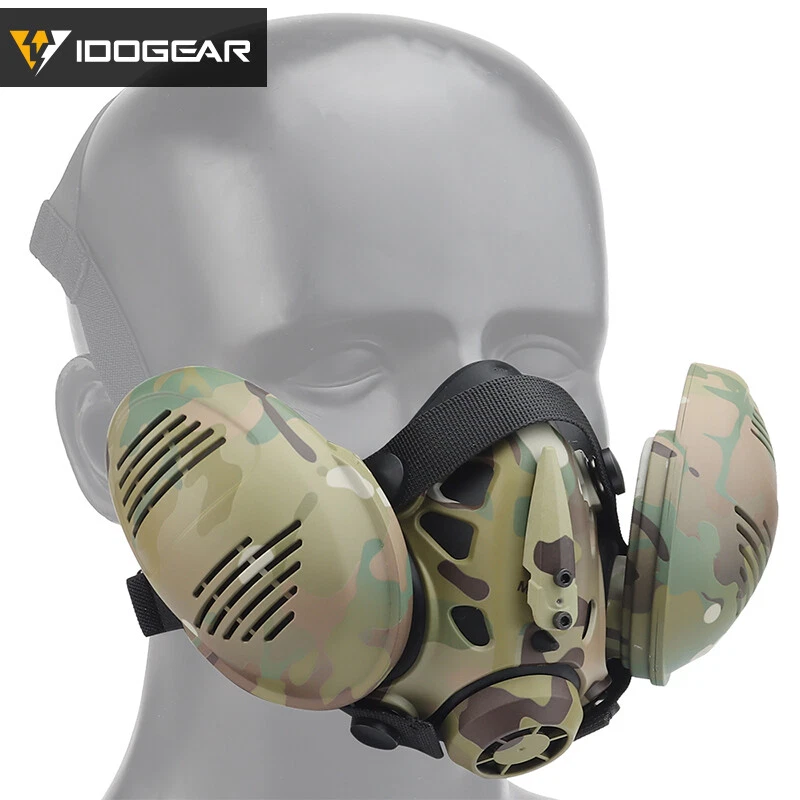 IDOGEAR Tactical Bilateral Respirator Half Face Mask Facepiece Hunting Mask Gear - Image 2 of 4