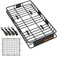 Mockins Rooftop Cargo Carrier Basket - Adjusts from 43-64"L x 39"W x 6"H | 250 l
