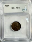 1931-P Lincoln Cent - ICG AU58 - Just Graded / New Holder