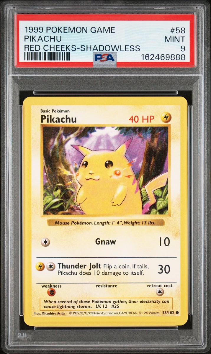 Pokémon TCG Base Set Pikachu Grade 9 Individual Collectible Card