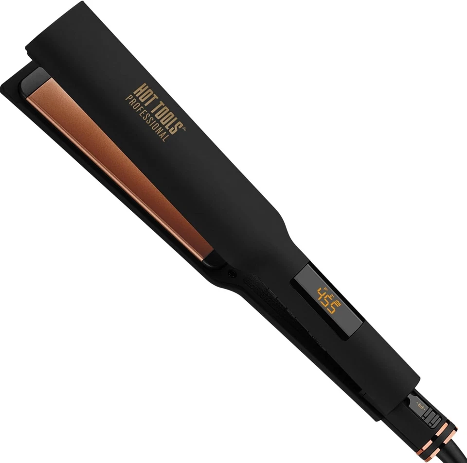 Sleek Rose Gold Extra Long Flat Iron - Adjustable Heat for Silky Smooth Looks - Image 3 of 4