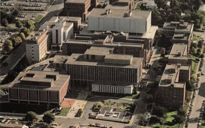 Omaha Nebraska University Hospital & Clinic Aerial View Postcard MWM Chrome