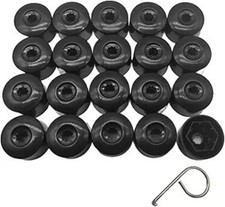 20 Pcs 17mm Glossy Black Wheel Lug Nut Covers Caps With R Color Black Glossy 20 Pcs 17mm Glossy Black Wheel Lug Nut Covers Caps With R Color Black Glossy