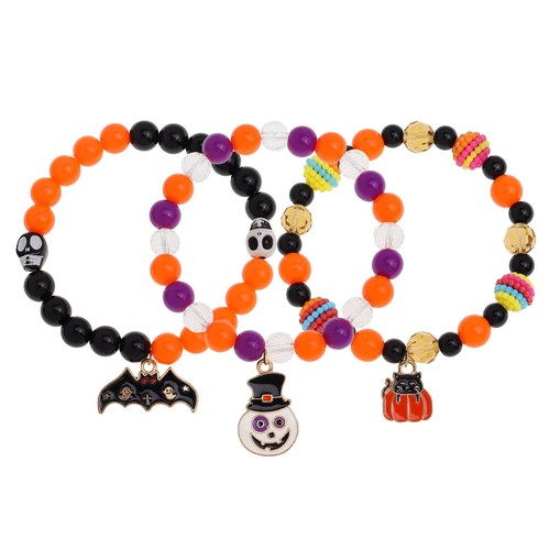 Halloween Armbänder Set für Frauen, Stapel verstellbar Y2K Geist Kürbis Fledermaus Charm B - Bild 1 von 7