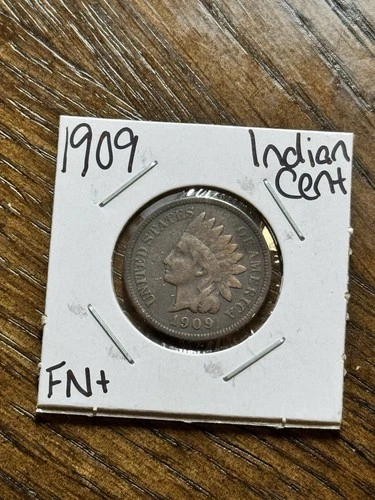 1909 Indian Head Cent Penny FN Fine Better Date US 1c Type Coin (Raw18578)