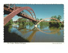The Tridge Midland MI trisection bridge vintage postcard unposted