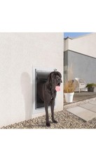 Large Doggie door, Baboni Pet Door for Wall, Steel Frame and Telescoping Tunnel