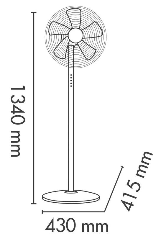 Ventilatore a Piantana Terra ARGO Bianc 5 Pale 40 cm Telecomando Timer Ventolino, fotografia 6 di 12