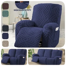 1/2/3Seat Recliner Chair Cover Stretch Slipcover Anti-Slip Sofa Cover Home Decor