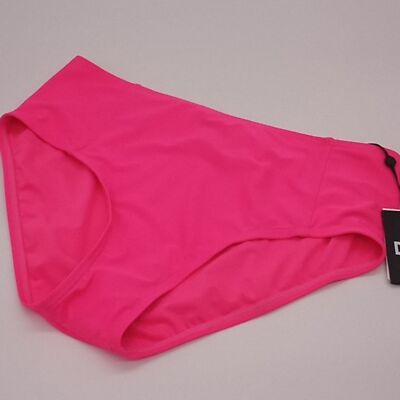 DKNY Bikini Bottom Womens Large Seamed High-Waist Swim Neon Pink L