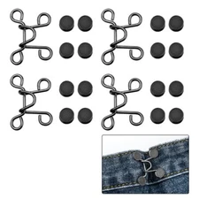 2 Sets Adjustable Pants Waist Tightener Buckle Detachable Jeans Button