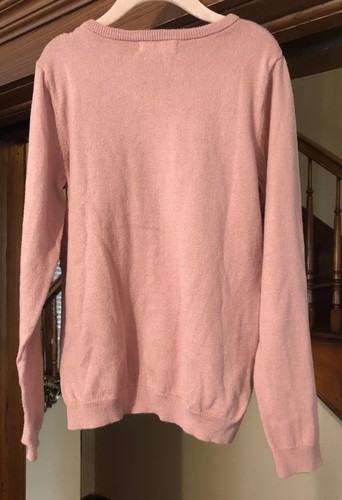 H&M Girl’s Pink Dusty Rose Deer Sweater Glitter Antlers Size 6X/7 Motif - Picture 6 of 11