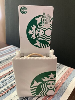 Starbucks Ceramic White Shopping Bag Tote Gift Card Holder Decoration 2018  | eBay
