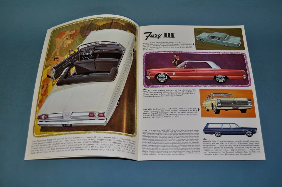 Folleto de ventas Plymouth Fury I II III Sport Fury 1966 canadiense nuevo en stock antiguo Foto 3 de 4