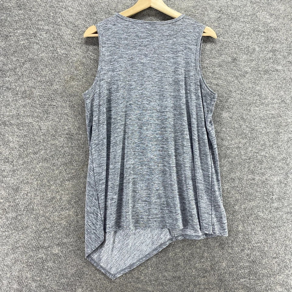 Camiseta sin mangas AB Studio para mujer L grande gris cuello redondo sin mangas correa ancha estrás Foto 2 de 4