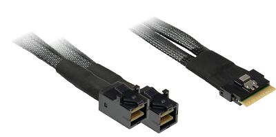 Kabel SFF 8654-8x - 2x SFF 8643 0,75m Datenkabel