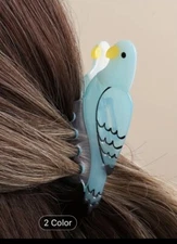 Acrylic Hair Claw Clip Bird Parakeet Blue Bird Animal Shape Design Accessory Fun