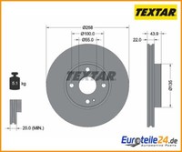 2 St. Bremsscheibe Pro Textar 92300903 FüR Mazda 2 MX-5 Iv