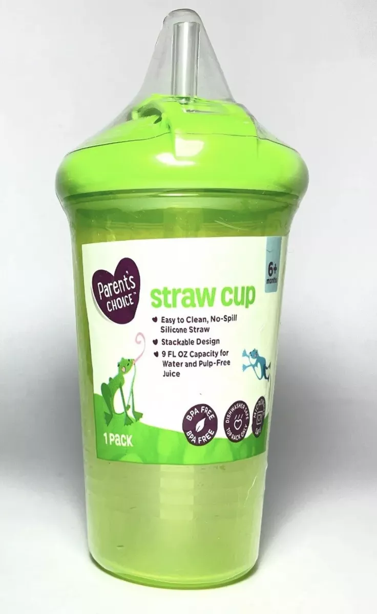 Parents Choice Straw No Spill Sippy Cup 9oz 6 M NEW 1 Cup Green eBay