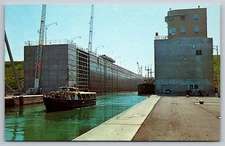 Massena NY Ad Postcard St Lawrence Seaway Boat Tours Unposted Chrome