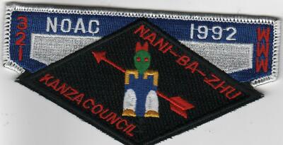 OA Lodge 321 Nani-Ba-Zhu S9 1992 NOAC Flap White Kanza Council [MO138]